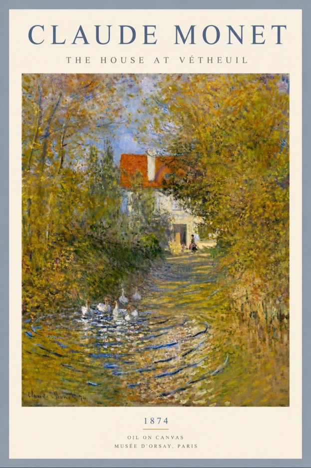 Monet The House at Vétheuil No6 - Poszter
