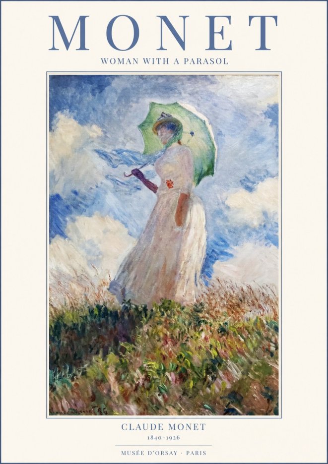 Monet Woman with a Parasol No1 - Poszter