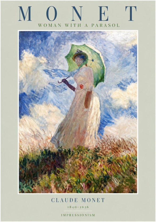 Monet Woman with a Parasol No4 - Poszter