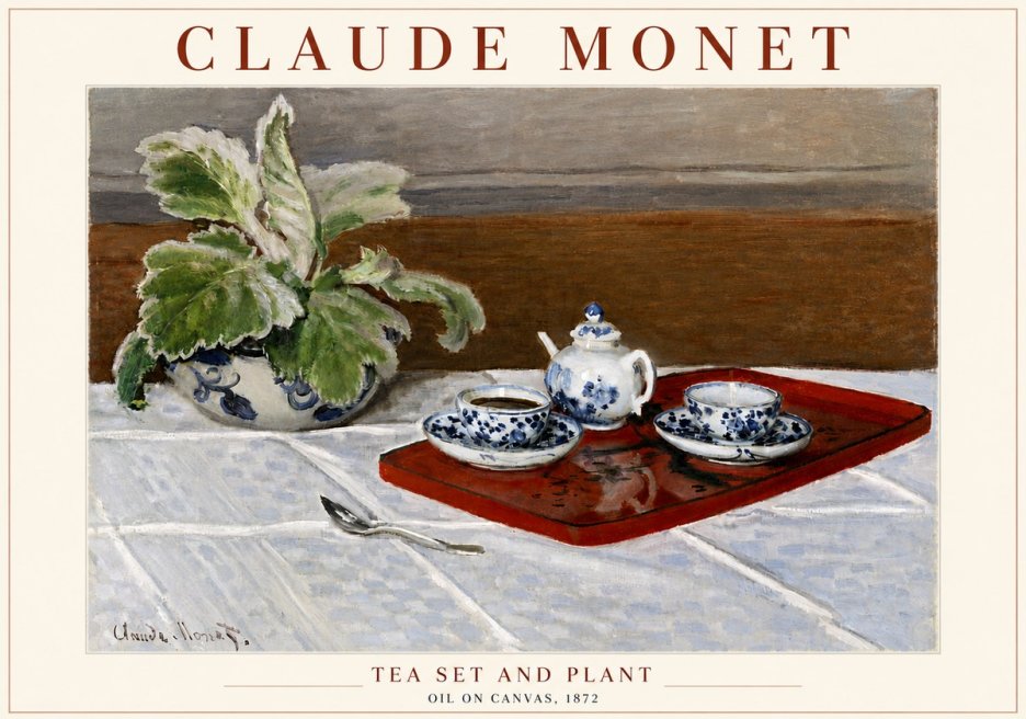Monet Tea Set and Plant No5 - Poszter