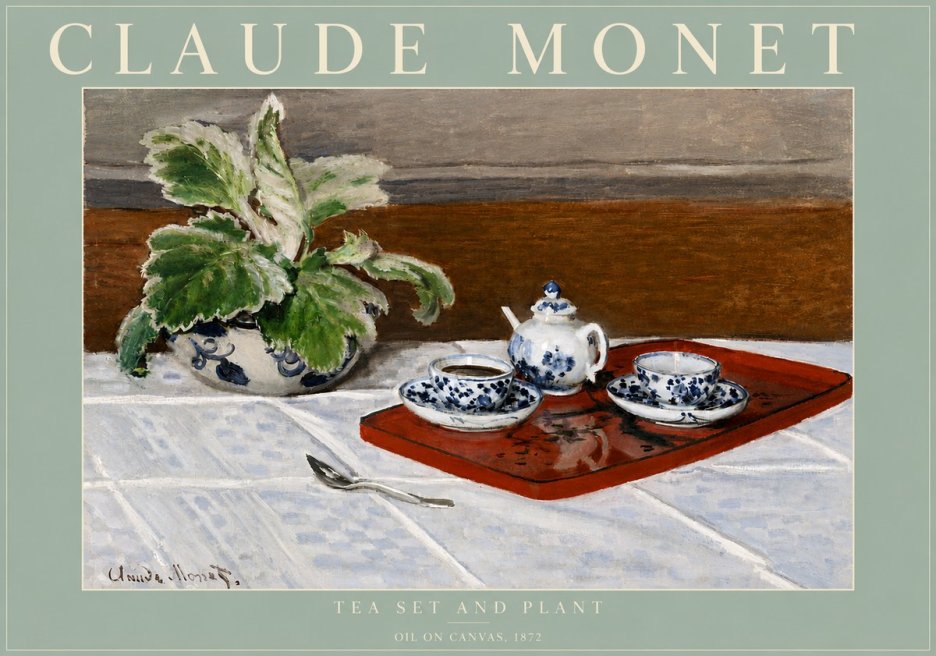 Monet Tea Set and Plant No6 - Poszter
