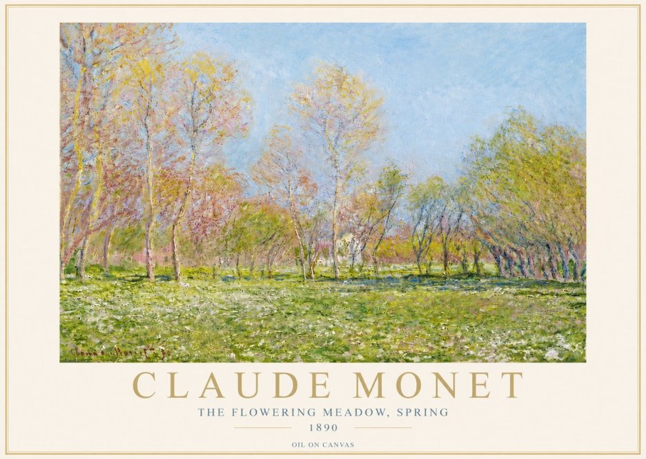 Monet The Flowering Meadow, Spring No3 - Poszter