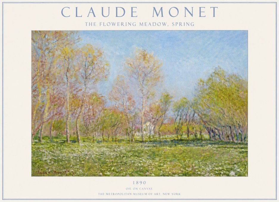 Monet The Flowering Meadow, Spring No6 - Poszter