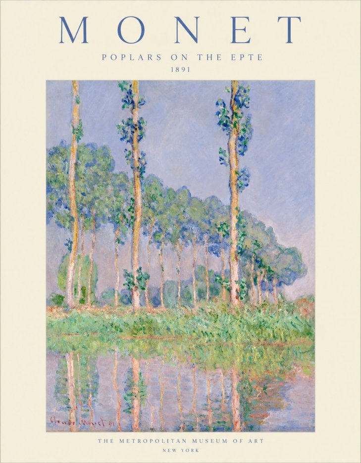 Monet Poplars on the Epte No1 - Poszter