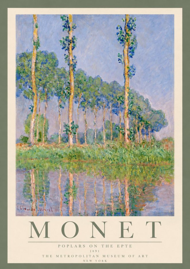 Monet Poplars on the Epte No6 - Poszter