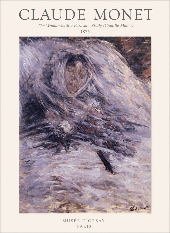 Monet The Woman with a Parasol - Study (Camille Monet) No1 - Poszter