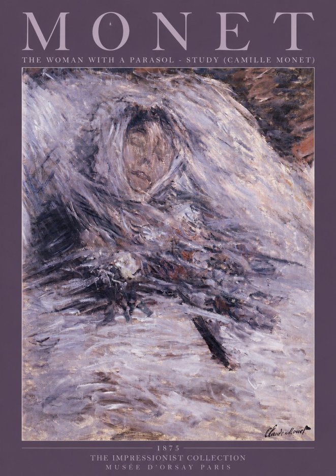 Monet The Woman with a Parasol - Study (Camille Monet) No2 - Poszter