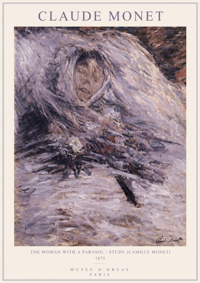 Monet The Woman with a Parasol - Study (Camille Monet) No3 - Poszter