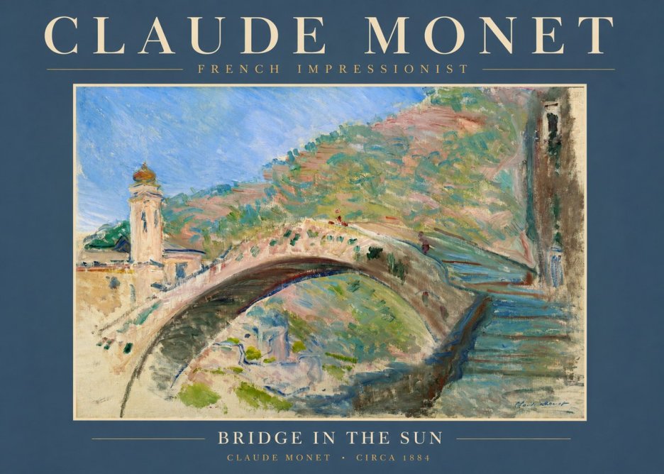Monet Bridge in the Sun No2 - Poszter