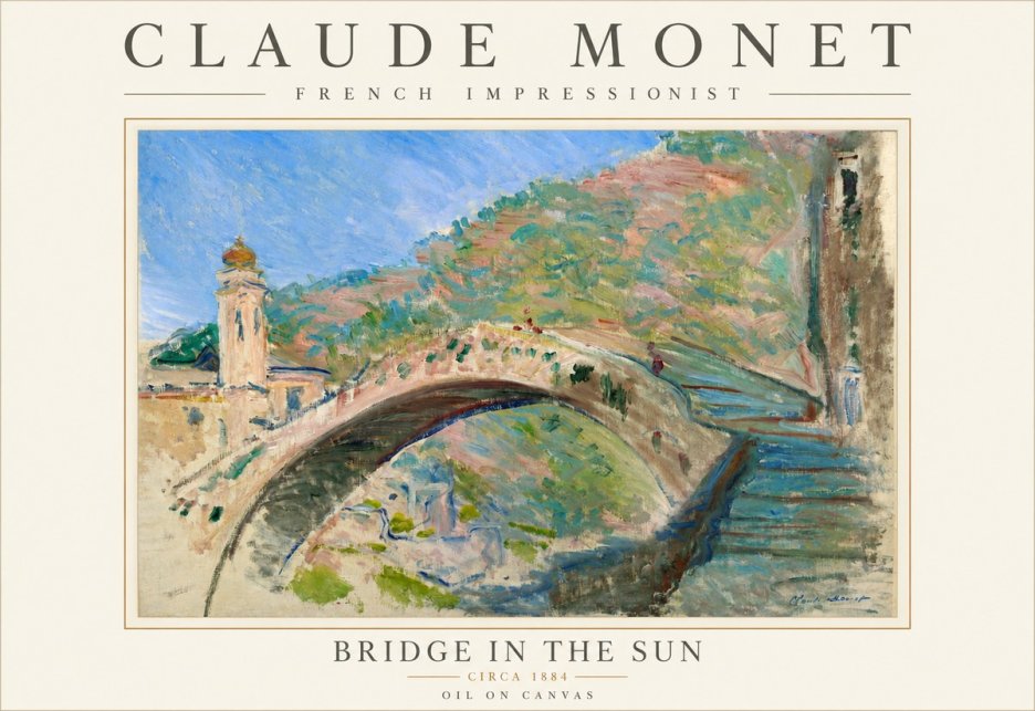 Monet Bridge in the Sun No3 - Poszter