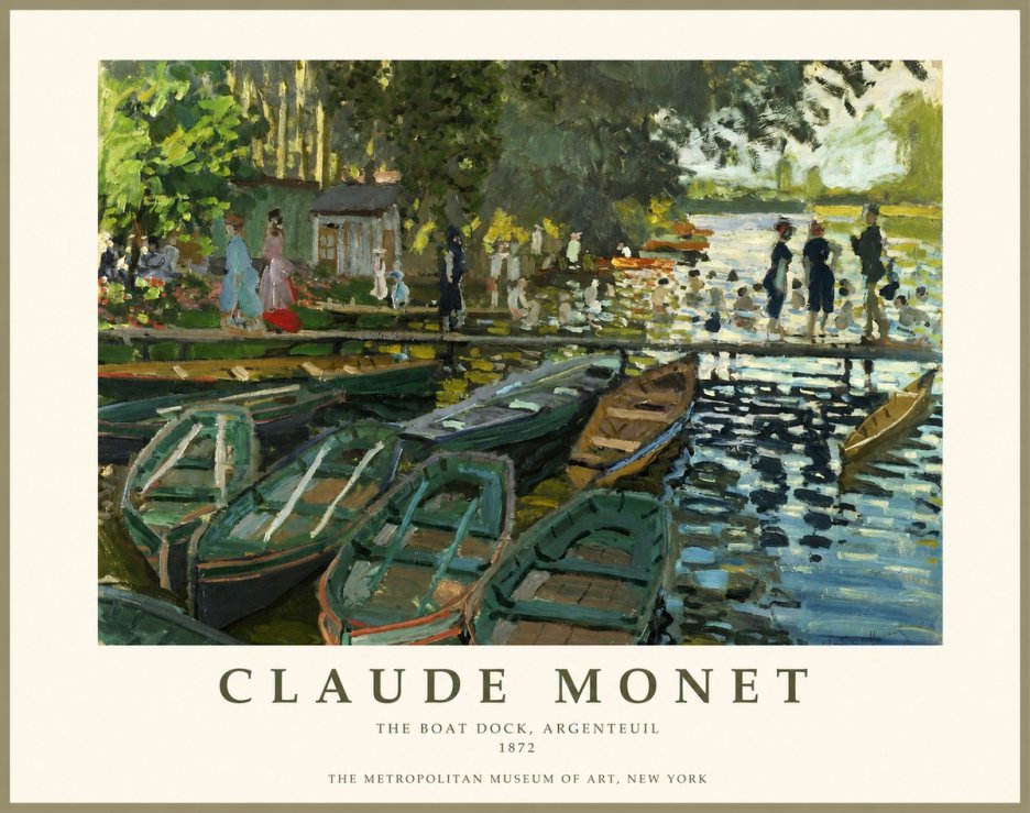 Monet The Boat Dock, Argenteuil No1 - Poszter