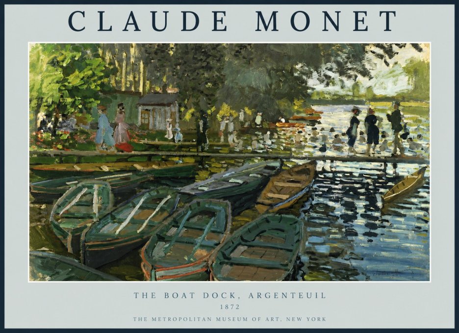 Monet The Boat Dock, Argenteuil No2 - Poszter