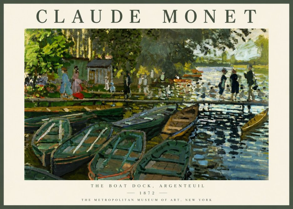 Monet The Boat Dock, Argenteuil No4 - Poszter