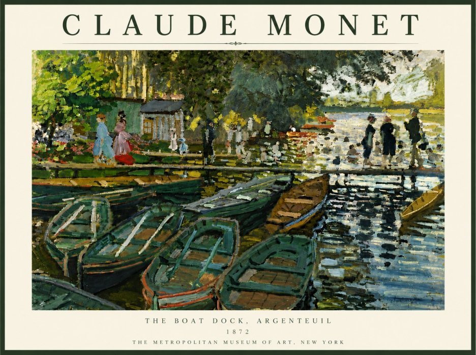 Monet The Boat Dock, Argenteuil No6 - Poszter