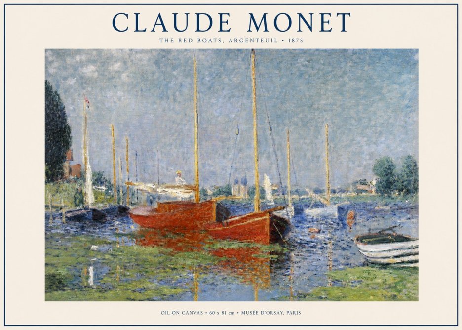 Monet The Red Boats, Argenteuil No1 - Poszter