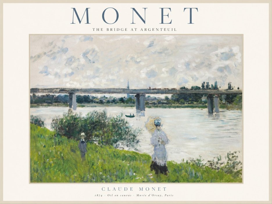 Monet The Bridge at Argenteuil II No1 - Poszter