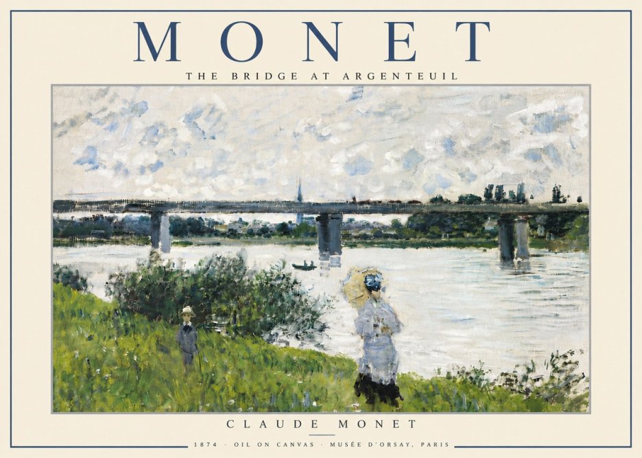 Monet The Bridge at Argenteuil II No5 - Poszter