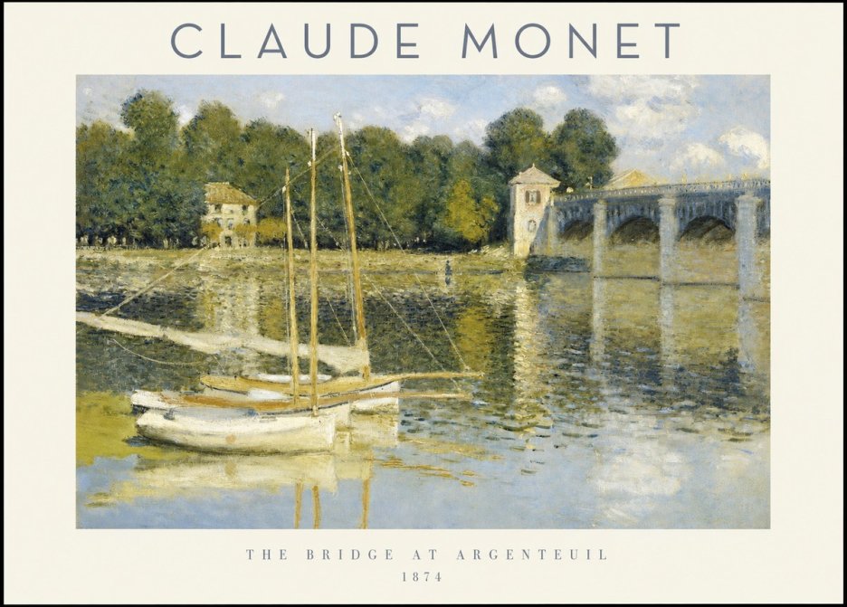 Monet The Bridge at Argenteuil III No1 - Poszter