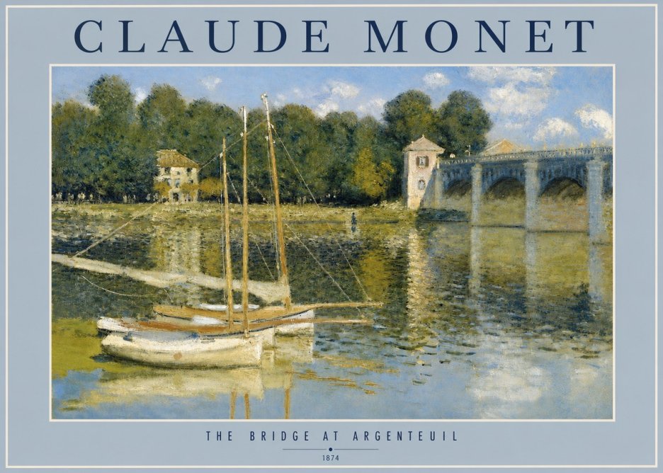 Monet The Bridge at Argenteuil III No2 - Poszter