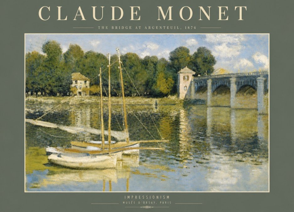 Monet The Bridge at Argenteuil III No4 - Poszter