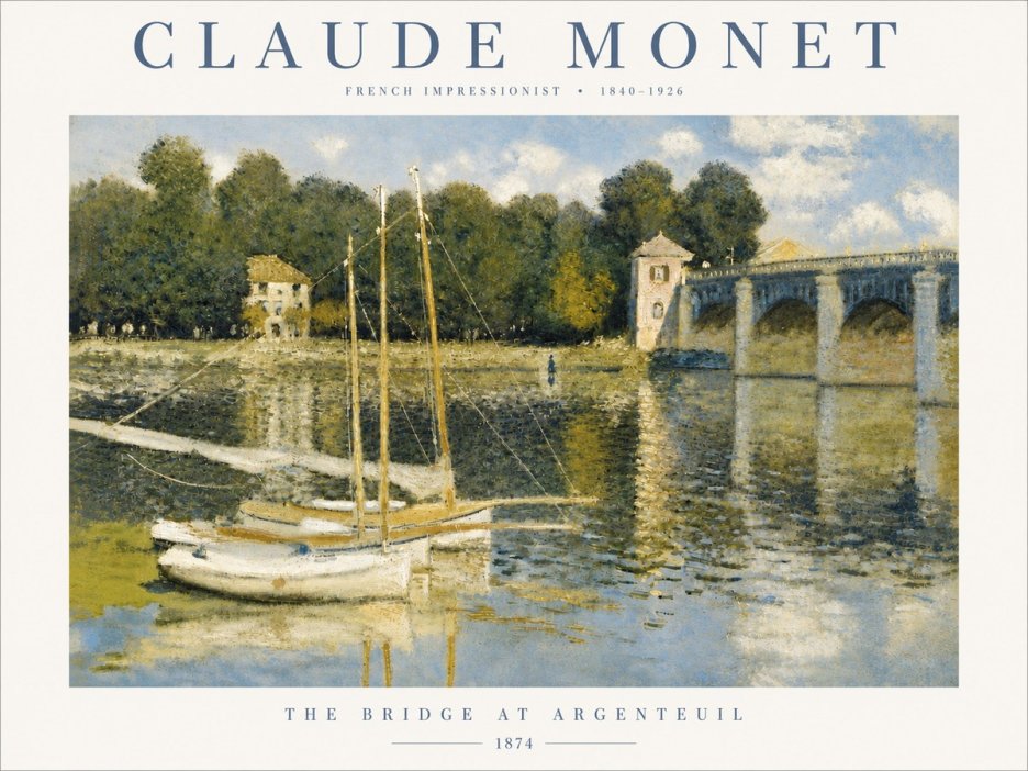 Monet The Bridge at Argenteuil III No6 - Poszter