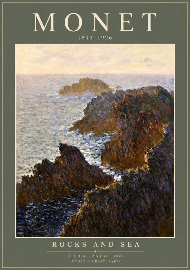 Monet Rocks and Sea No2 - Poszter