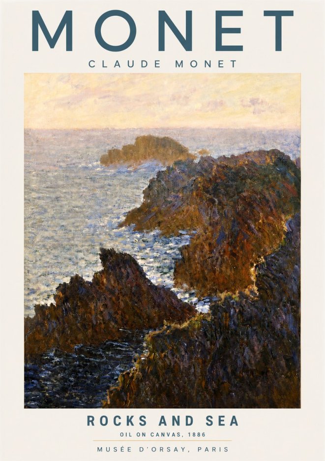 Monet Rocks and Sea No4 - Poszter
