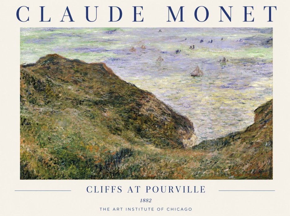 Monet Cliffs at Pourville II No1 - Poszter