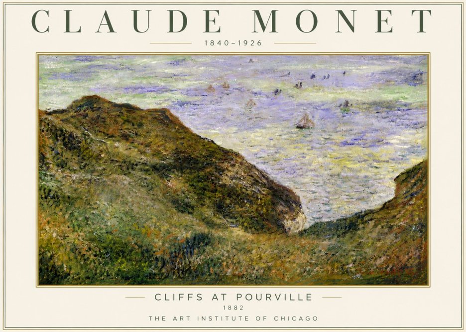 Monet Cliffs at Pourville II No5 - Poszter