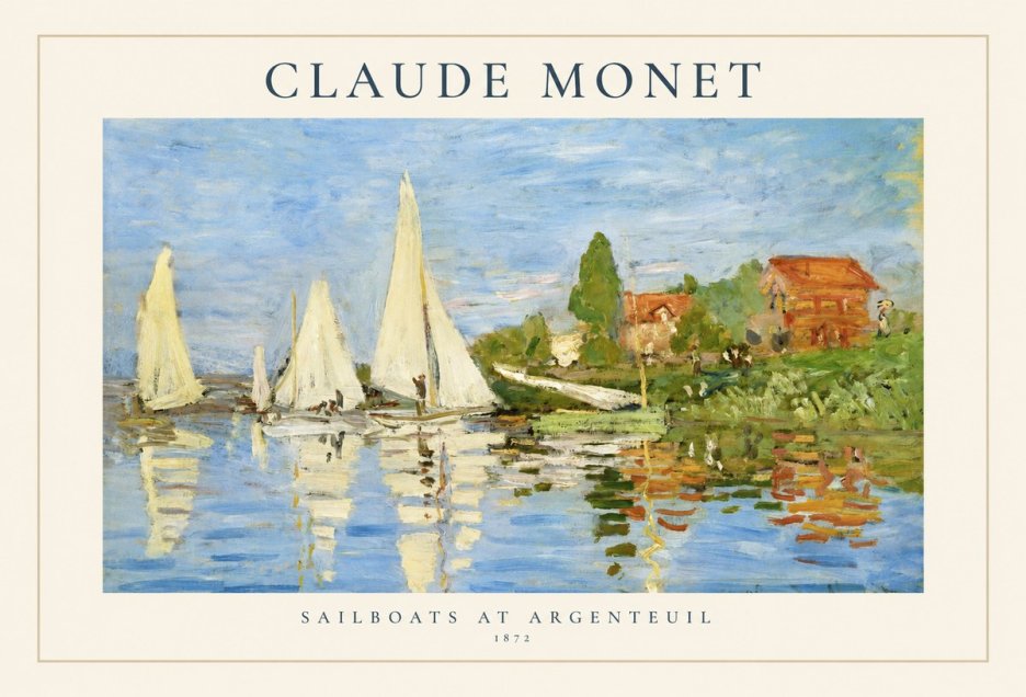 Monet Sailboats at Argenteuil No1 - Poszter