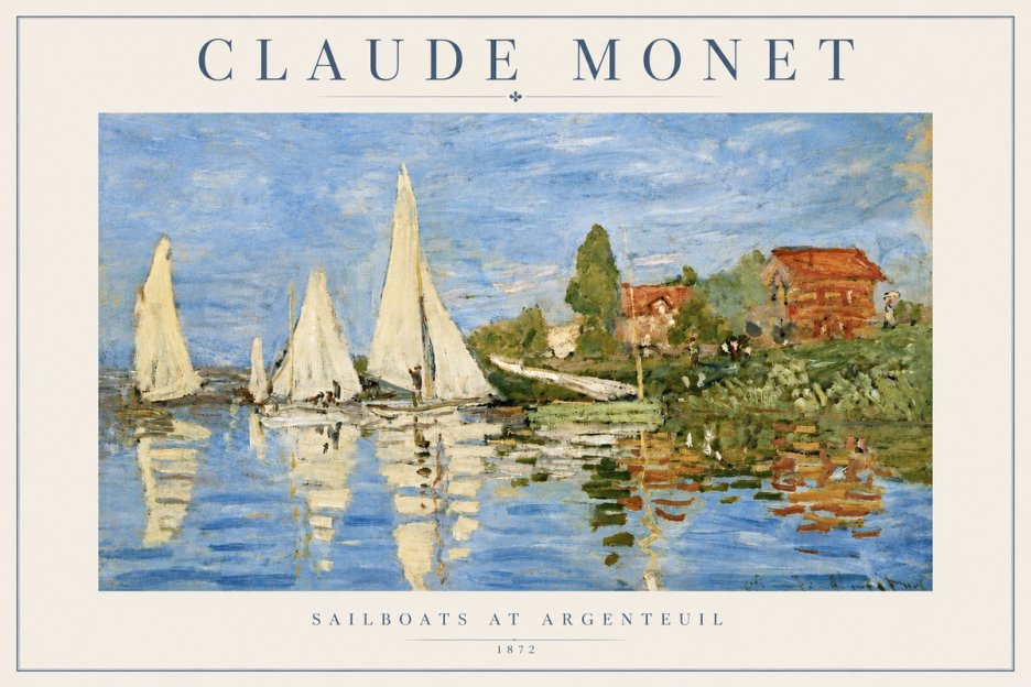 Monet Sailboats at Argenteuil No4 - Poszter