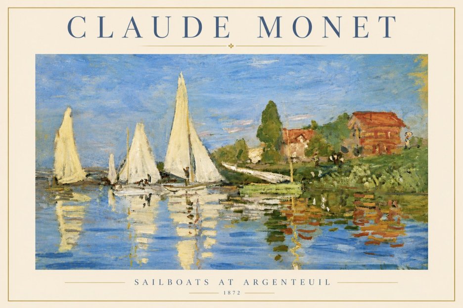 Monet Sailboats at Argenteuil No5 - Poszter