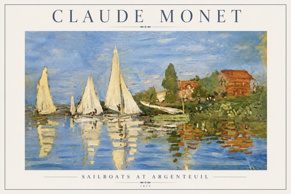Monet Sailboats at Argenteuil No6 - Poszter