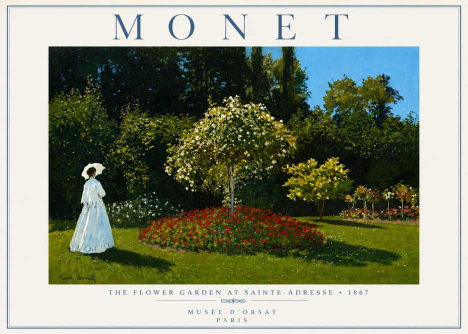 Monet The Flower Garden at Sainte-adresse No6 - Poszter
