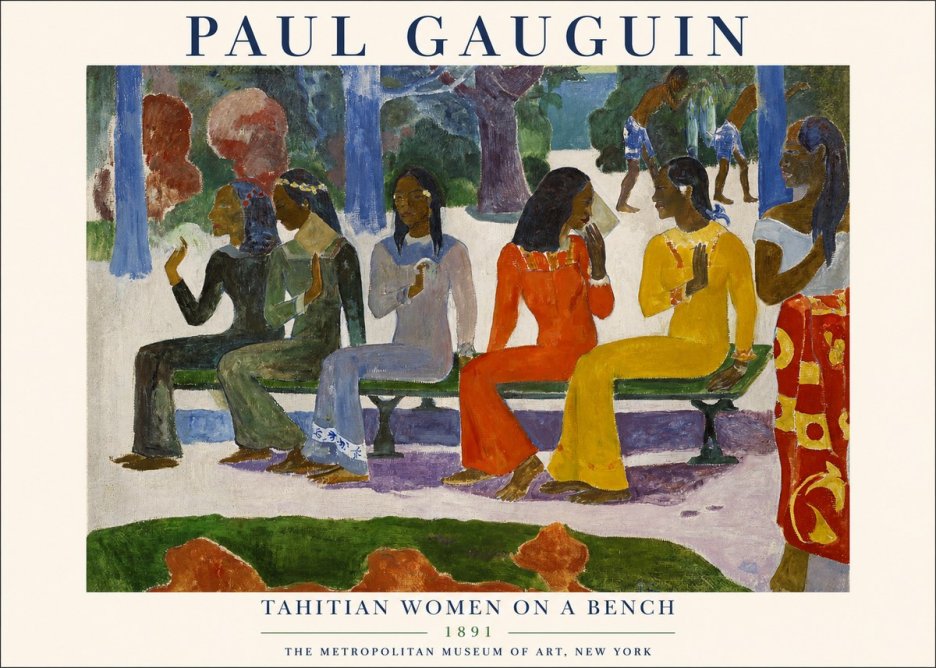 Paul Gauguin Tahitian Women on a Bench No1 - Poszter