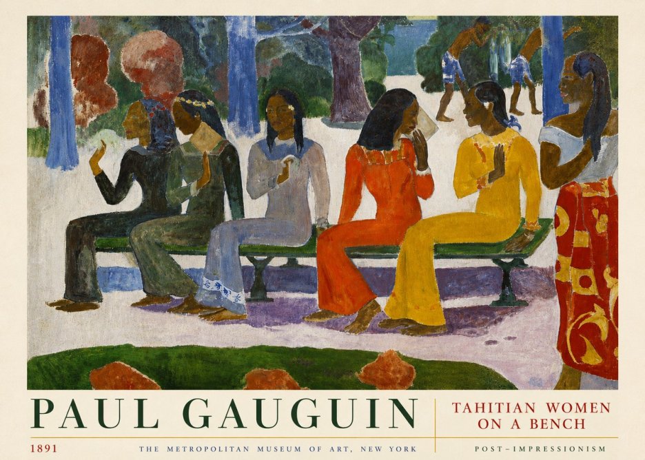 Paul Gauguin Tahitian Women on a Bench No3 - Poszter