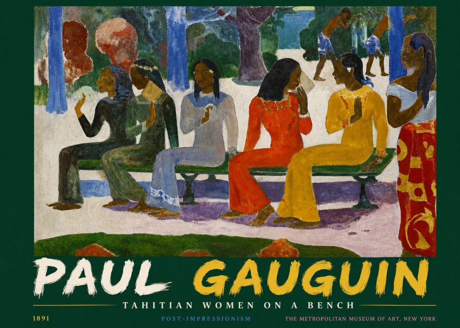 Paul Gauguin Tahitian Women on a Bench No4 - Poszter