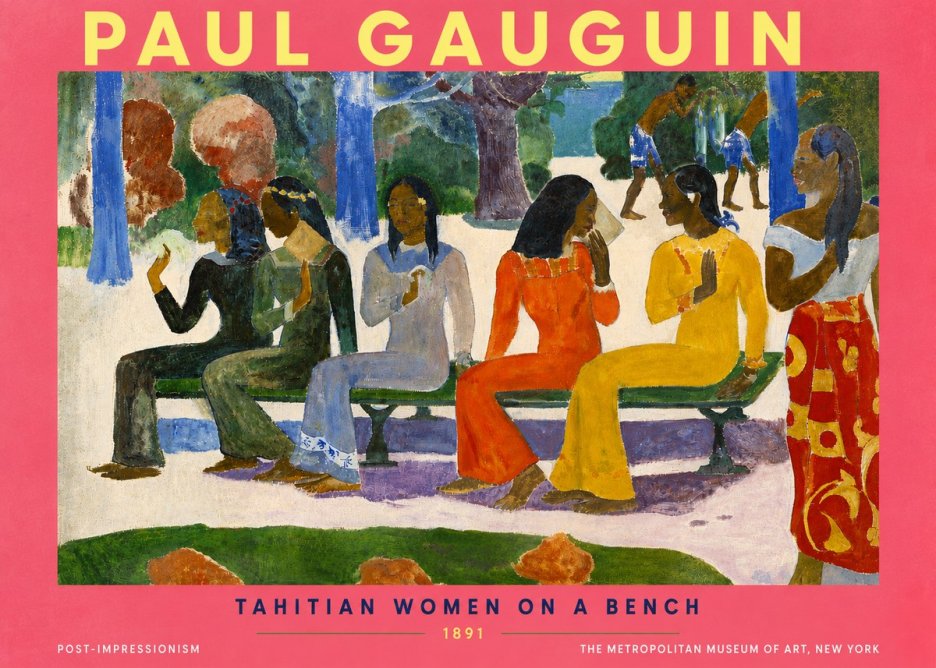 Paul Gauguin Tahitian Women on a Bench No6 - Poszter