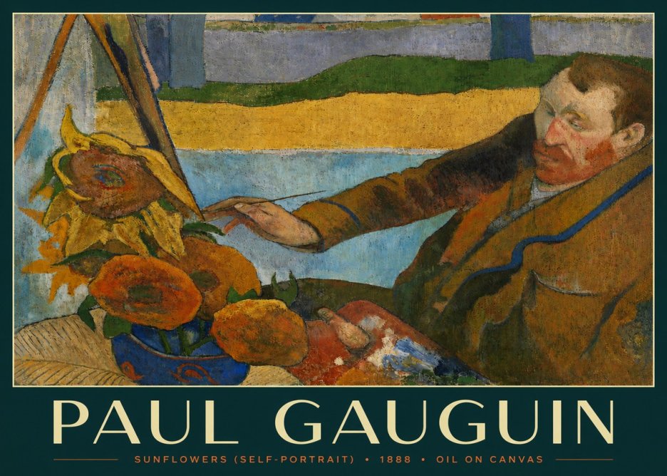 Paul Gauguin The Artist and His Sunflowers No4 - Poszter