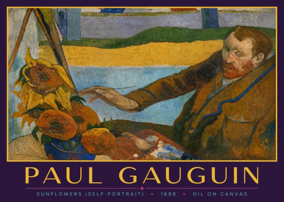 Paul Gauguin The Artist and His Sunflowers No6 - Poszter