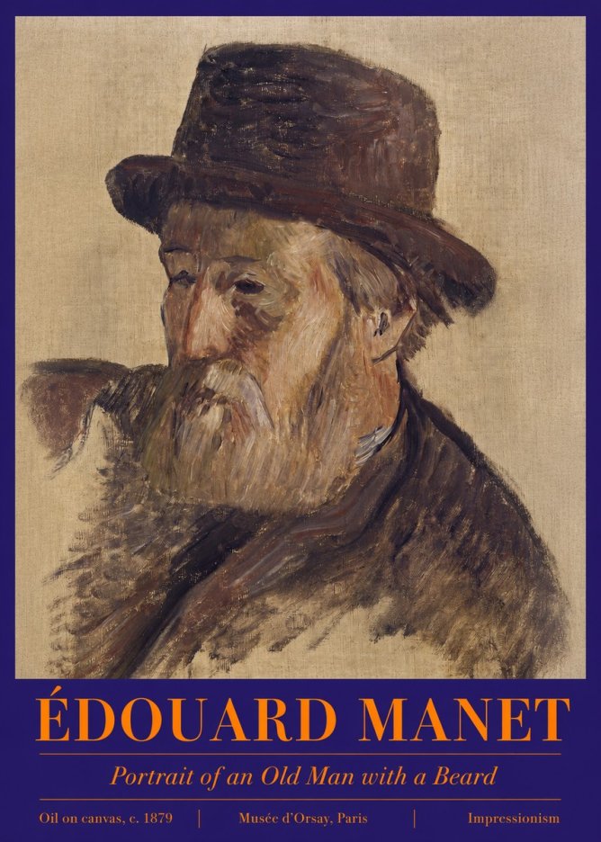 Édouard Manet Portrait of an Old Man with a Beard No2 - Poszter