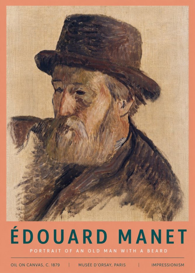 Édouard Manet Portrait of an Old Man with a Beard No3 - Poszter