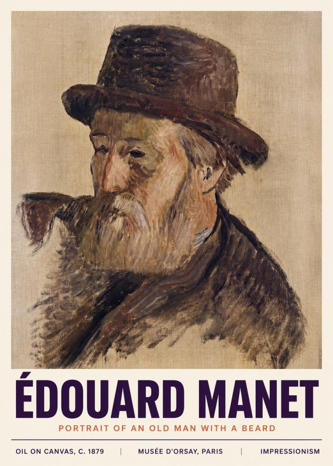 Édouard Manet Portrait of an Old Man with a Beard No4 - Poszter