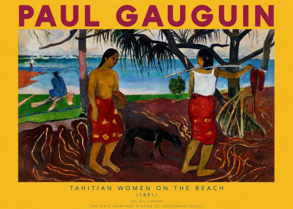 Paul Gauguin Tahitian Women on the Beach (1891) No2 - Poszter