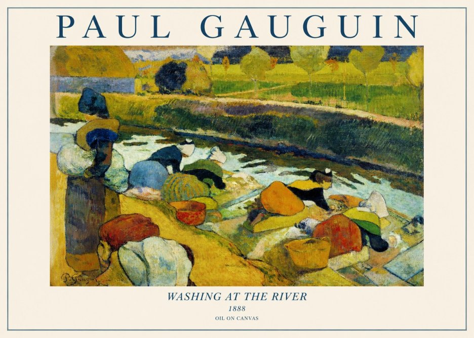 Paul Gauguin Washing at the River No1 - Poszter