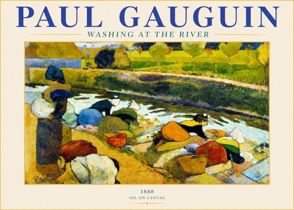 Paul Gauguin Washing at the River No4 - Poszter