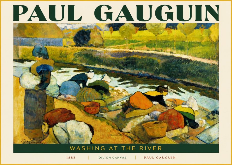 Paul Gauguin Washing at the River No5 - Poszter
