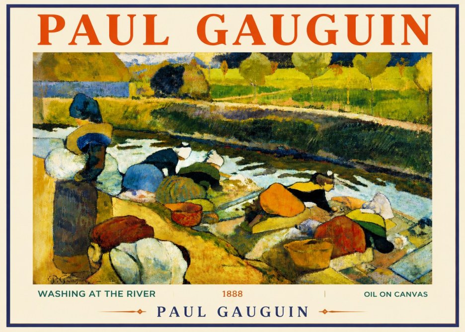 Paul Gauguin Washing at the River No6 - Poszter