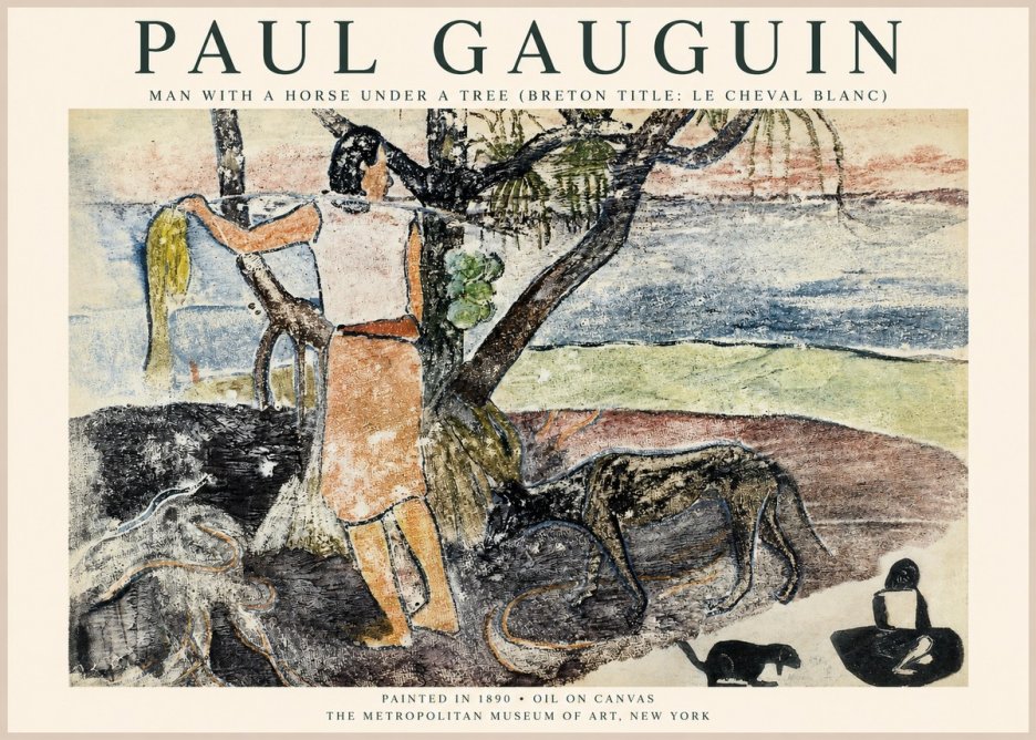 Paul Gauguin Woman with Dog (Te Faaturuma) No6 - Poszter