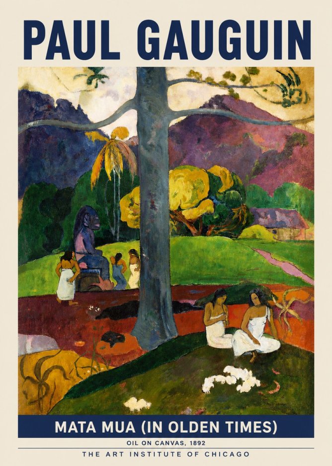 Paul Gauguin Mata Mua (in Olden Times) No3 - Poszter